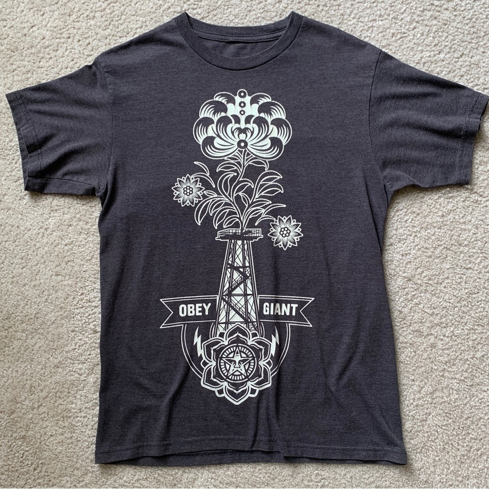 Glow in the Dark Medium Charcoal Gray Obey T-Shirt